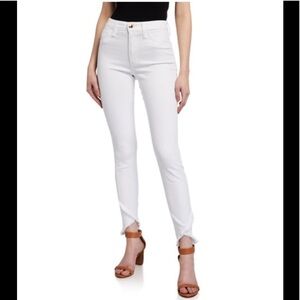 - Joe’s Charlie Ankle Jeans white frayed tulip hem skinny fit